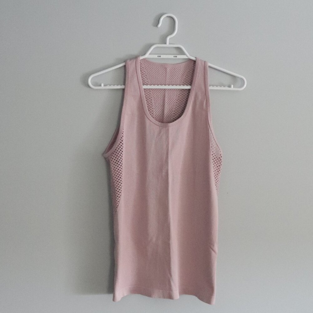 Fabletics‎ Women's Pink Musetta Seamless Activewear Breathable Mesh Scoop Tank